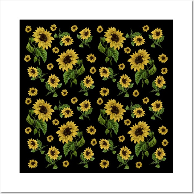 Sunflower Pattern Wall Art by valentinahramov